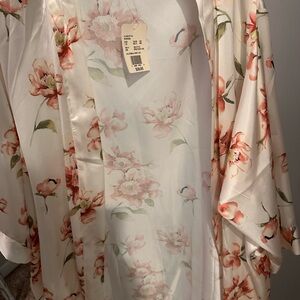 David's Bridal Floral Wrap with Pink and Cream